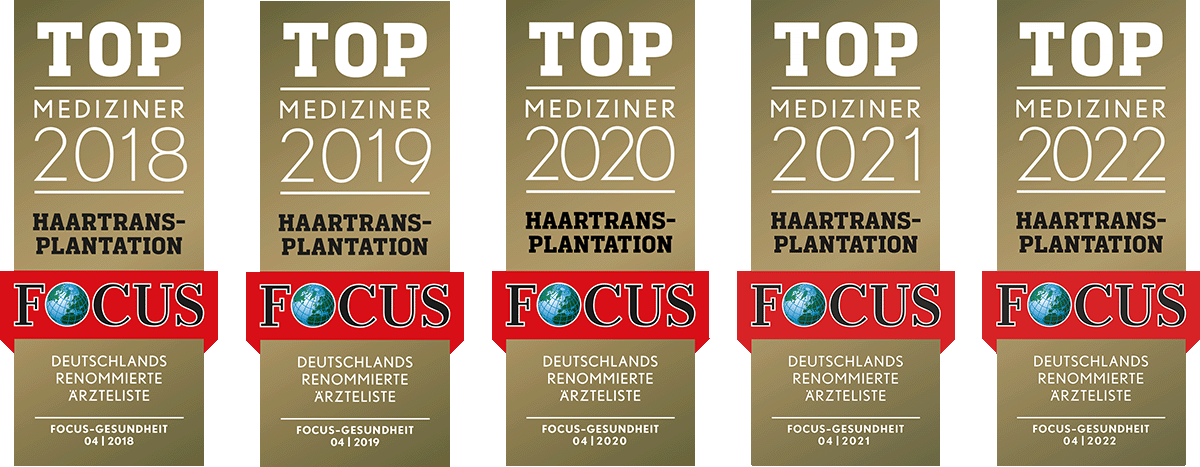 FOCUS-Siegel: TOP-Mediziner für Haartransplantation